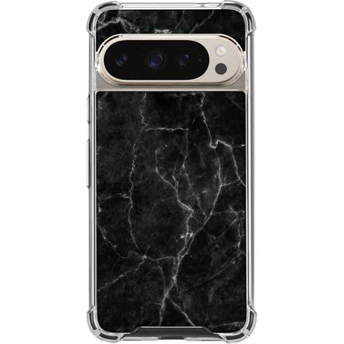 Black Marble Pixel 9 Pro XL Clear Case